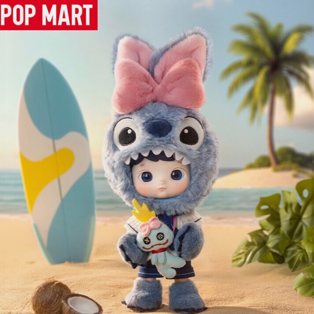 Stitch Pop Mart Hacipupu Blue and Pink Plush Doll